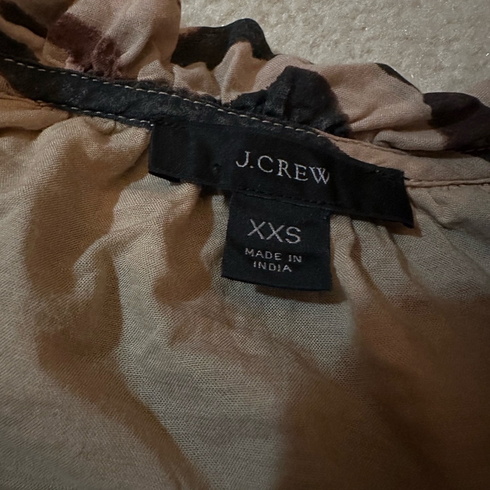 J Crew Smocked Waist Cotton Dress in Zebra Print Size XXS - Picture 3 of 6